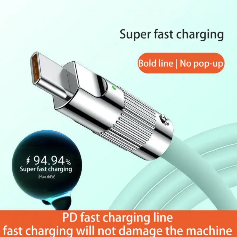 

Typec Data Cable Usb-c 120w Silica Gel Charging Cable Zinc Alloy Usb-c Charger Data Cord Hot For Huawei P30 P40 Xiaomi Poco