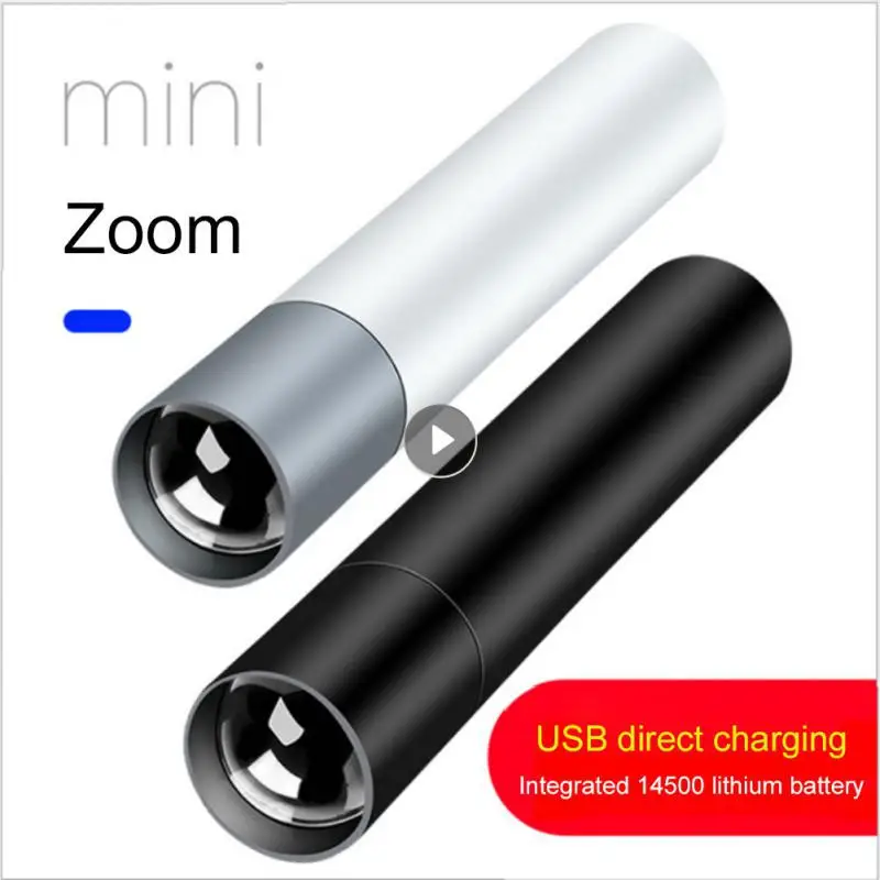 

New Rechargable Mini LED Flashlight 3 Lighting Modes Waterproof Telescopic Powerful Flashlight Outdoor Zoom Portable Torch