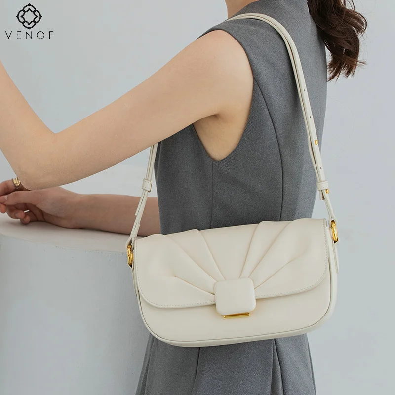 

New 2023 Summer Women's Bag New Fashion Luxury Brand Leather Solid Color Wrinkles Designer Trend Shoulder Crossbody Handbag