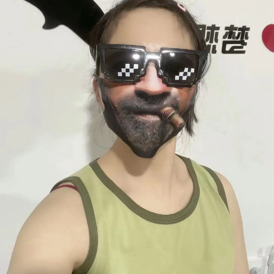 Смешная Женская 3D маска для лица с принтом Kpop моющаяся тканевая хлопковая мужчин