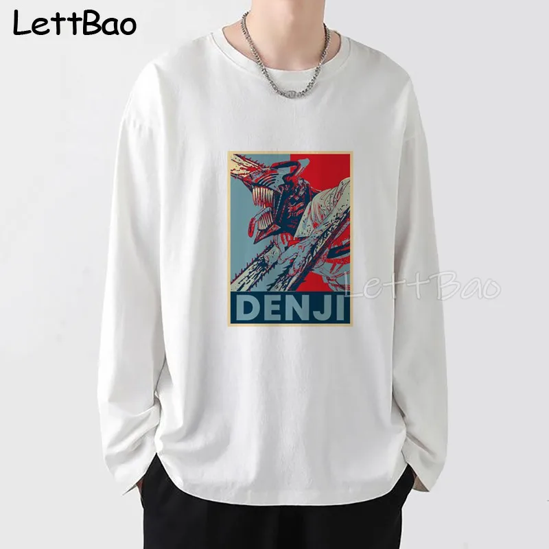 

Футболка мужская с принтом бензопилы, Denji, японское аниме, милые футболки с графическим принтом, забавные мультяшные футболки в стиле Харадзюку с круглым вырезом, Прямая поставка