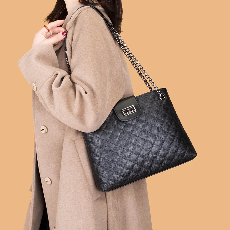 

Fashion Trend Crossbody Luxury Designer Handbags Women'S Genuine Leather Tote Casual Chain Shoulder Bags For Ladies Sling Bag