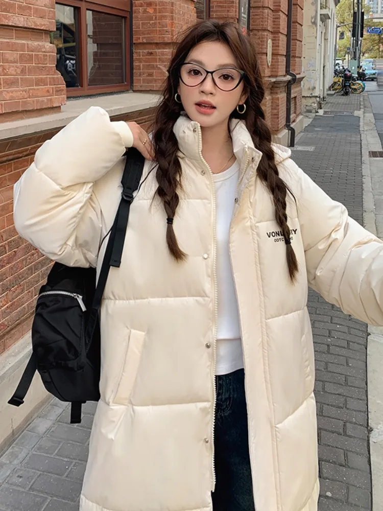 Гонконгский пуховик пуховое пальто средней длины выше колена утолщенная
