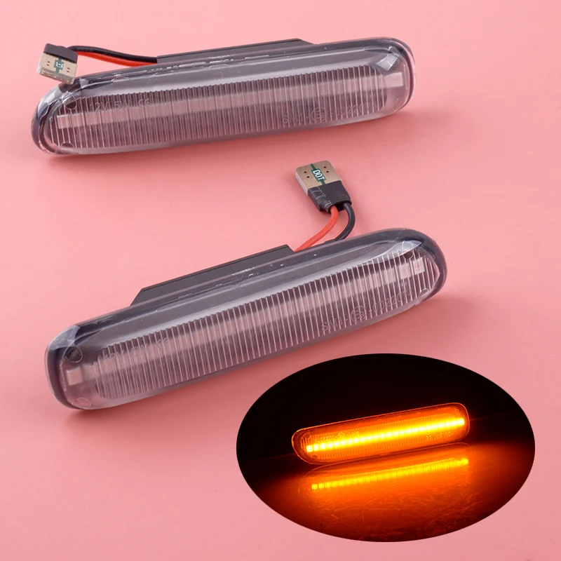 

NEW 2pcs Clear Lens Static LED Fender Side Marker Lamp Turn Signal Light Fit for BMW 3 Series E46 Limo Touring Coupe Cabriolet