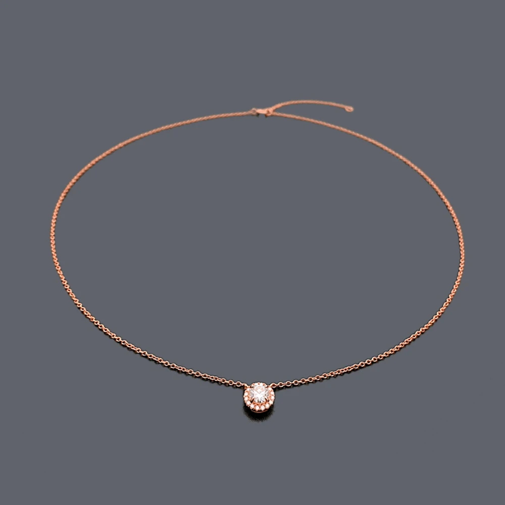 5.0mm VVS Moissanite Necklaces S925 Silver Round Diamonds Necklaces for Women Fashion Link Chain Pass Diamond Test Men Jewelry