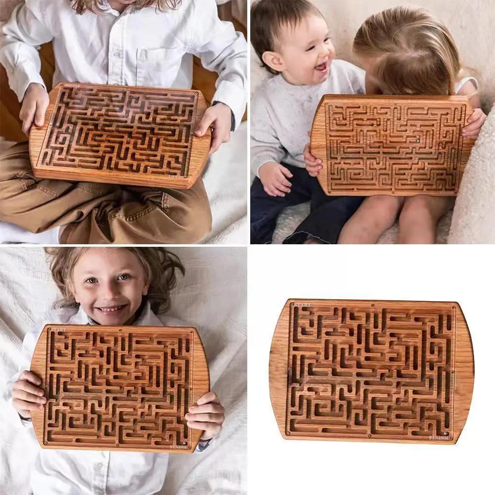 

Funny Children Develop Educational Wooden Ball Game 3d Balance Beam Maze Educational Toys For Kids Z8d1