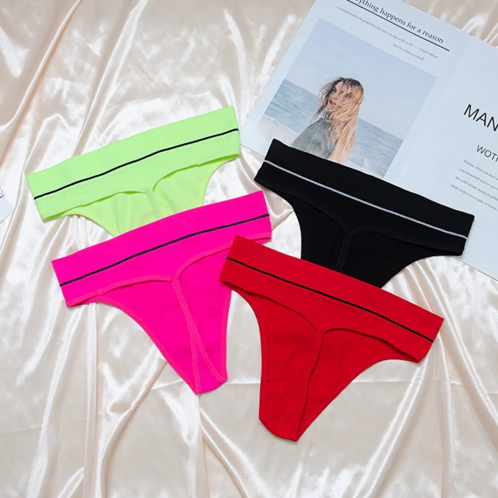 

New Women Underwear Seamless Thong for Fitness Low Rise Panties for Female String Womens Thong T Back Sports Intimates Neon