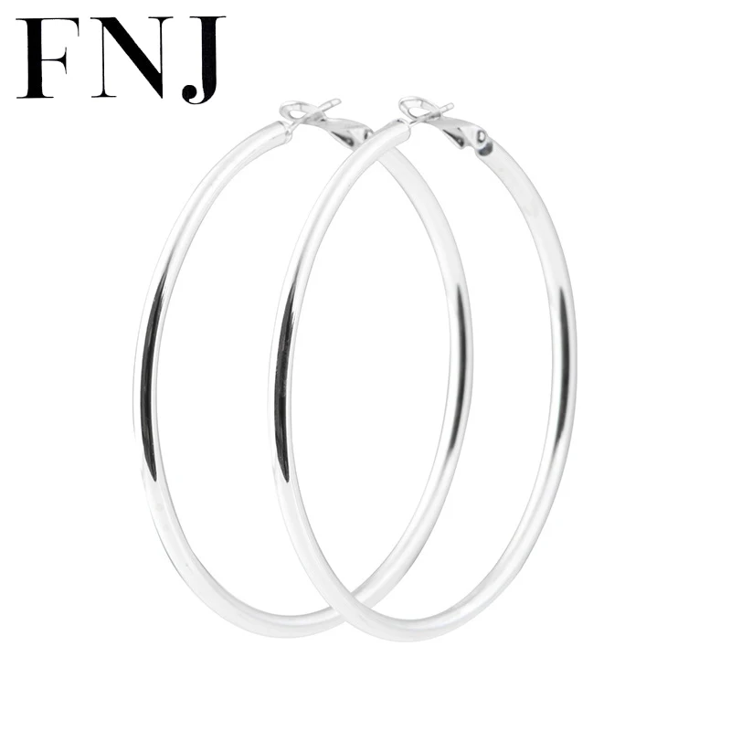 

Женские серьги-кольца из серебра 925 пробы, 6 см