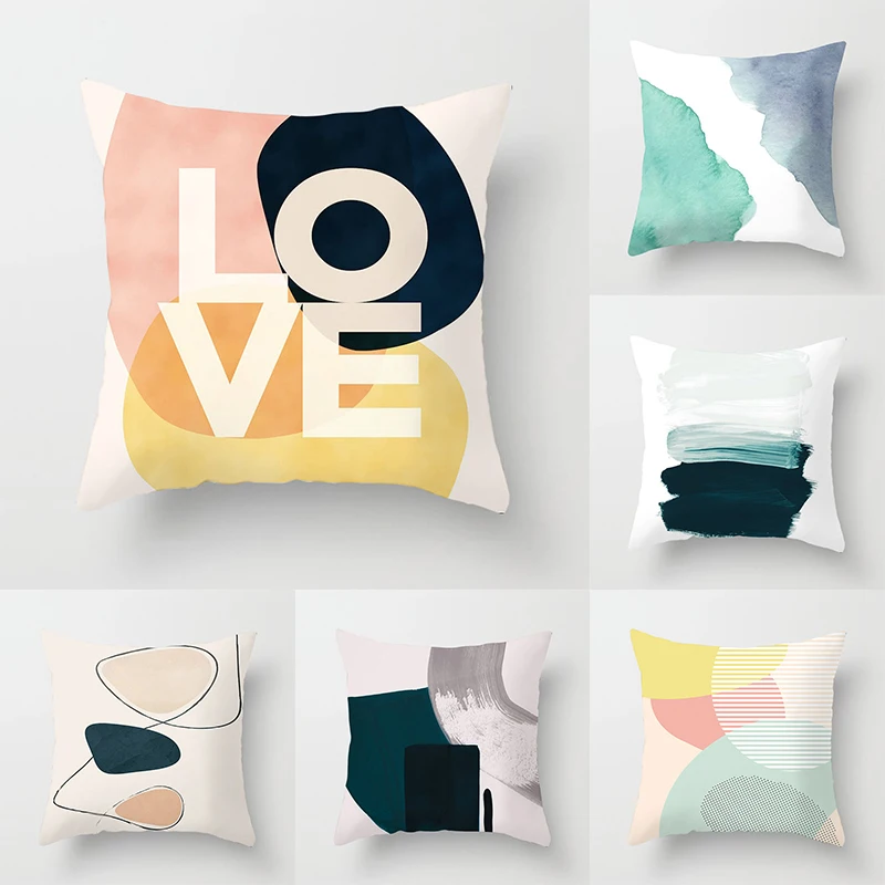

Наволочка для подушки в нордическом простом стиле, разноцветная абстрактная наволочка для подушки с геометрическим рисунком, наволочка для дивана, гостиницы, кровати, украшение для дома