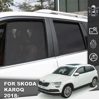 for skoda karoq 2017 2022 magnetic car sunshade front windshield mesh frame curtain rear side window sun shade shield