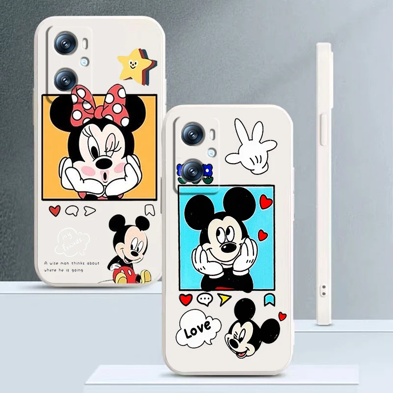 

Phone Case For OPPO Find X6 X5 X3 Lite A96 A94 A93 A77 A76 A74 A72 A57 A53S A16 5G Mickey Minnie Cartoon Art Liquid Rope