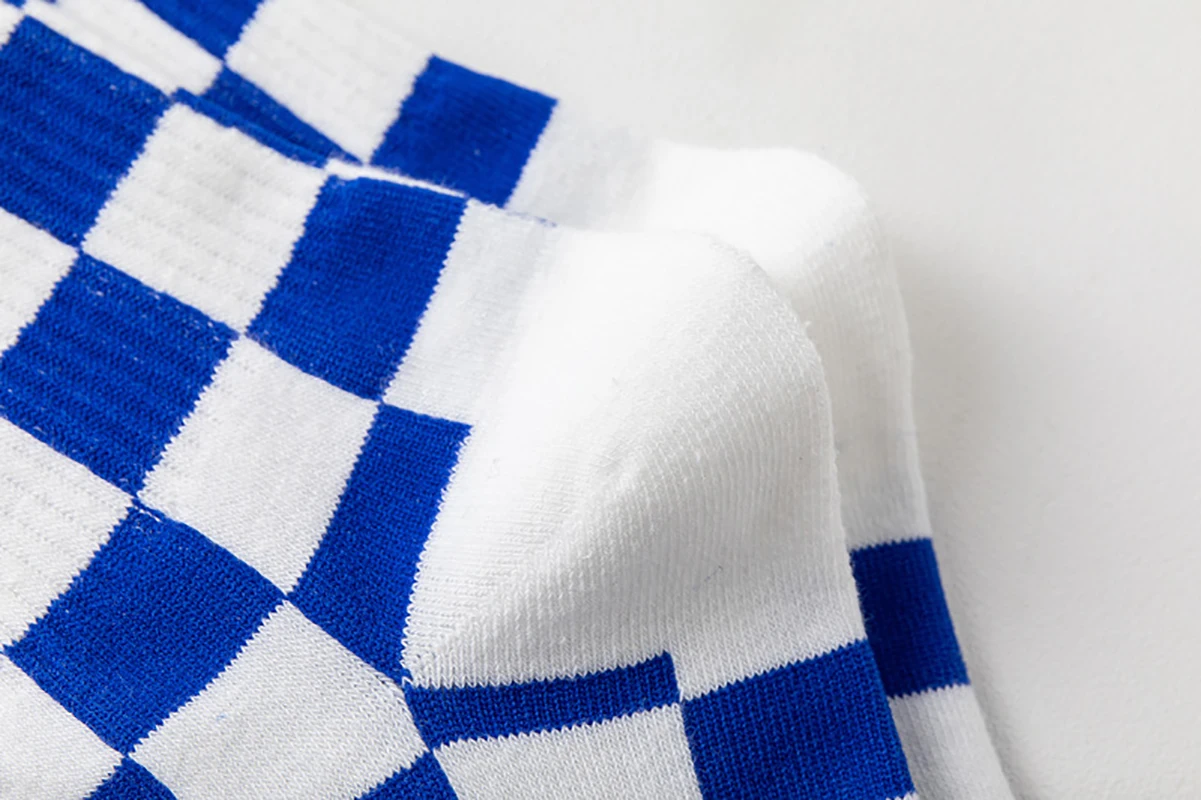 6Pairs Korea Women Trend Checkerboard Socks Geometric Hip Hop Cotton Checkered Socks Unisex Harajuku Streetwear Ankle Socks