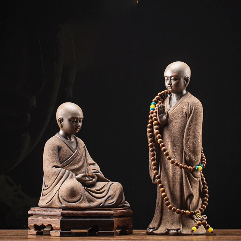 

Creative Buddha Zen Tea Pet Monk Ceramics Statue Premium Color Changing Tea Pet Luxury Home Decor Tea Utensil Tea Accessories