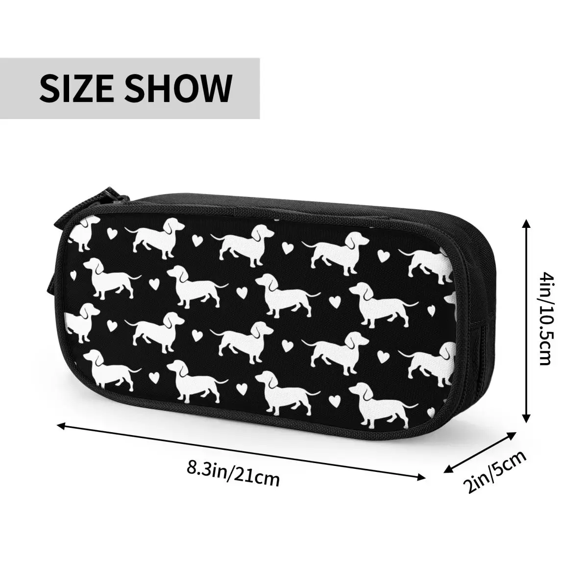 Dachshund Dixie Dog Lover Pencil Cases Wiener Sausage Pen Box Bags for Student Big Capacity Students School Cosmetic Pencil Box images - 6