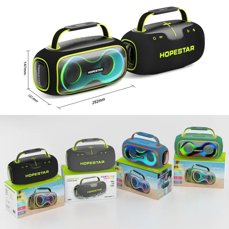 Прямые продажи: HOPESTAR Party Box 150, 40 Вт, портативная уличная колонка с защитой IPX5, беспроводная, со встроенным микрофоном (art.: 3920dc50be137) - 3920dc50be137