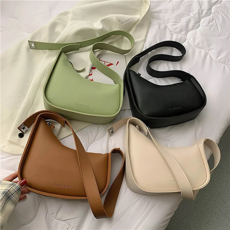 

European and American fashion women's bag Advanced feeling crescent bag Foreign style handbag Single shoulder underarm bag