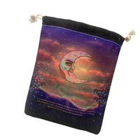 tarot bag moon sky theme tarot pouch tarot card velvet storage bag with drawstring moon themed drawstring gift bags for tarot
