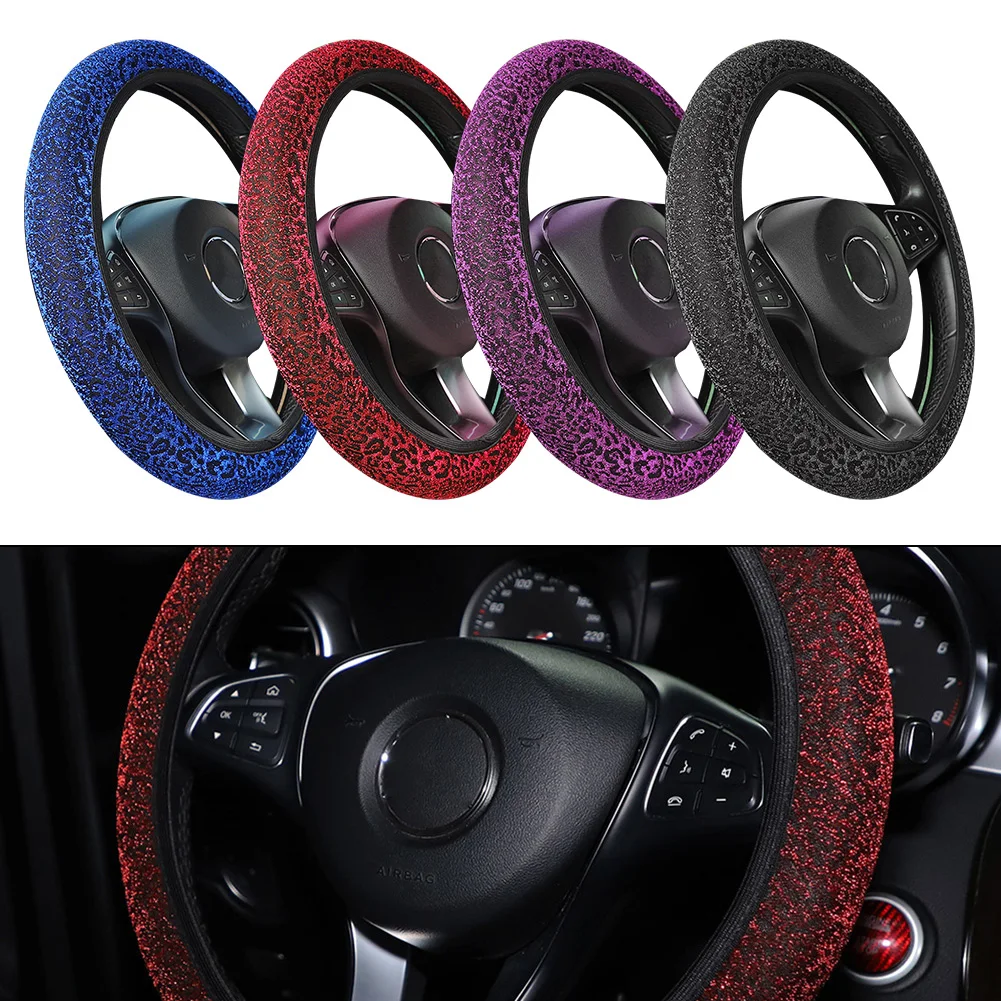 

Shiny Lace Pattern Car Steering Wheel Cover Universal 37-38cm Auto Interior Accessories Car Styling
