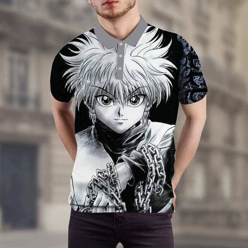 

Японские Аниме Hunter X Hunter мужские рубашки поло Kawaii летние Графические футболки Harajuku мультяшная Рубашка Смешные Мужские Женские топы