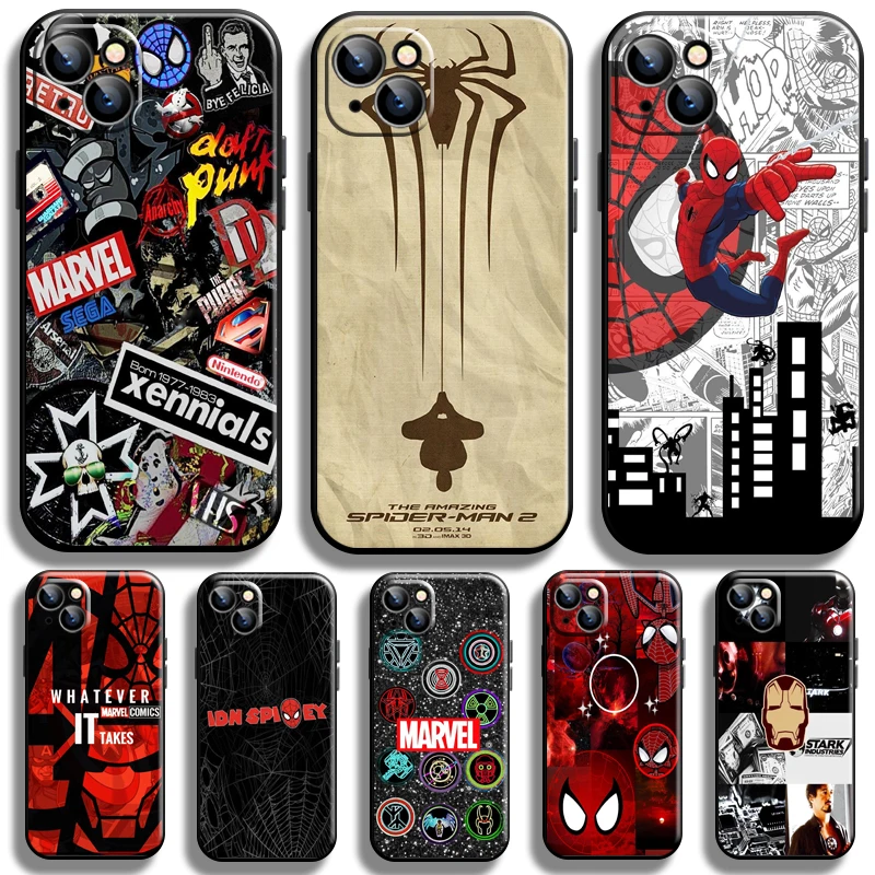 

Marvel Spiderman For Apple iPhone 13 12 11 Pro 12 13 Mini X XR XS Max SE 5 6 6s 7 8 Plus Phone Case Funda TPU Silicone Cover