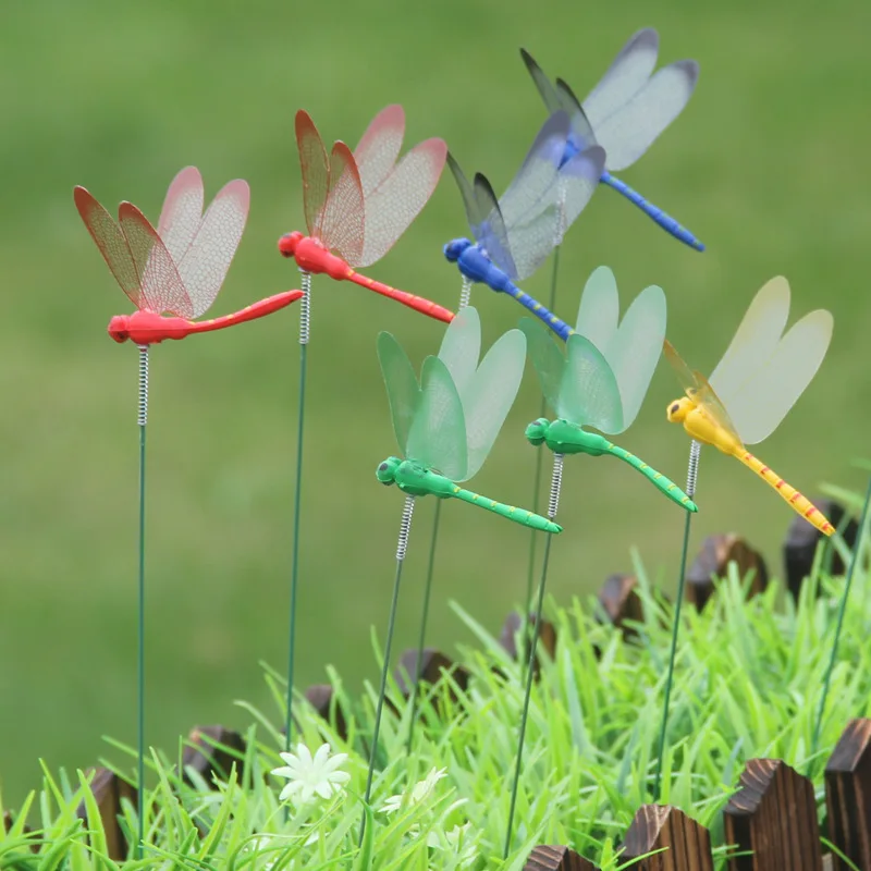 

24 pcs 3D Dragonfly Garden Decor Dragon Fly Garden Stakes Dragonflies Garden Ornaments Patio Decoration Dragonfly Garden Decor