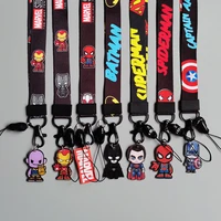 marvel avengers anime keychain neck strap for phone id card cartoon lanyards gifts cartoon spiderman iron man pendant gifts toys