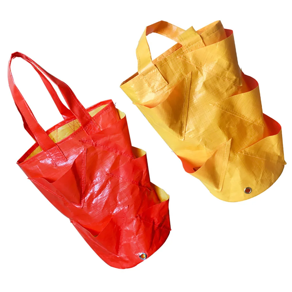 

2 Pcs Garden Bag Saucers Outdoors Planting Hanging Vertical Planter Flowerpot Grow Bags Growing Wall Nursery