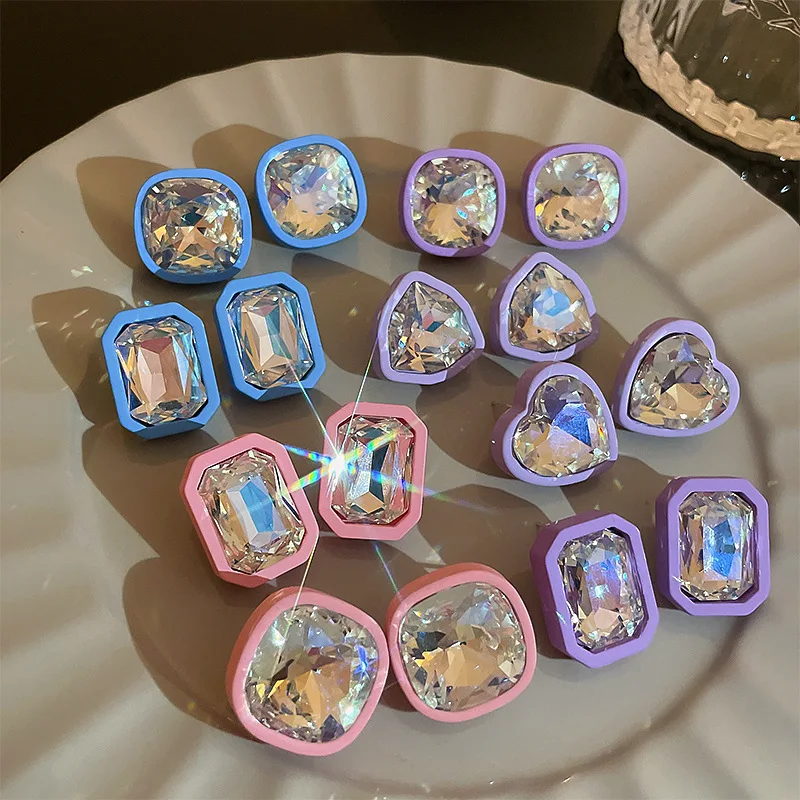 

Cute Acrylic Crystal Earrings for Women Girls Fashion Sweet Colorful Resin Drop Earrings of Geometric Earrings Party Jewelry