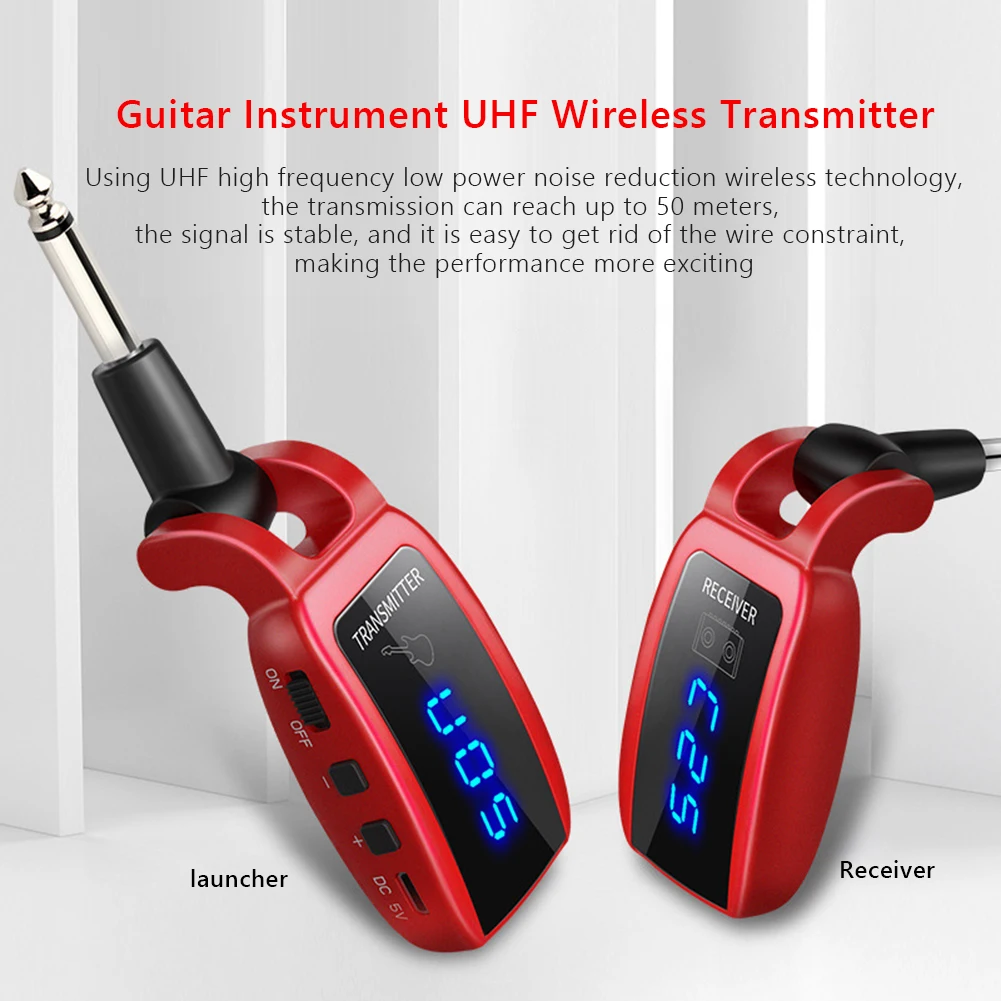 

U12DX UHF Electronic Guitar Wireless System Transmitter+Receiver for Bass Electronic Keyboard Piano Bluetooth Audio Transmission