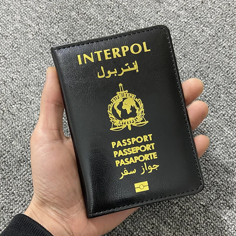 New Design Logo Interpol Passport Cover Case International Police  Passport Holder Travel Wallet