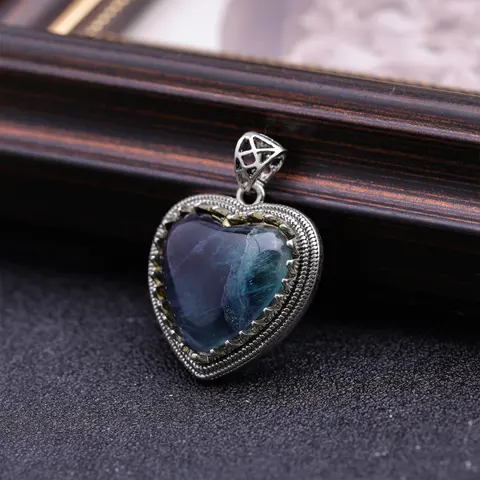 Подвески из полудрагоценных камней, сердце, флюорит, лабрадорит, набор из 362 штук