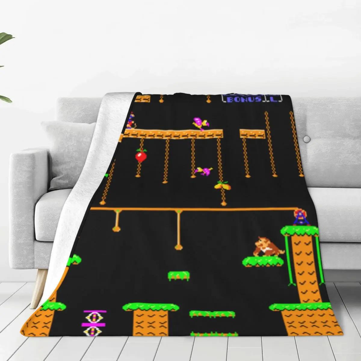 

Donkey Kong Blanket 3D Printed Soft Flannel Fleece Warm Video Game Throw Blankets for Office Bedding Sofa Quilt