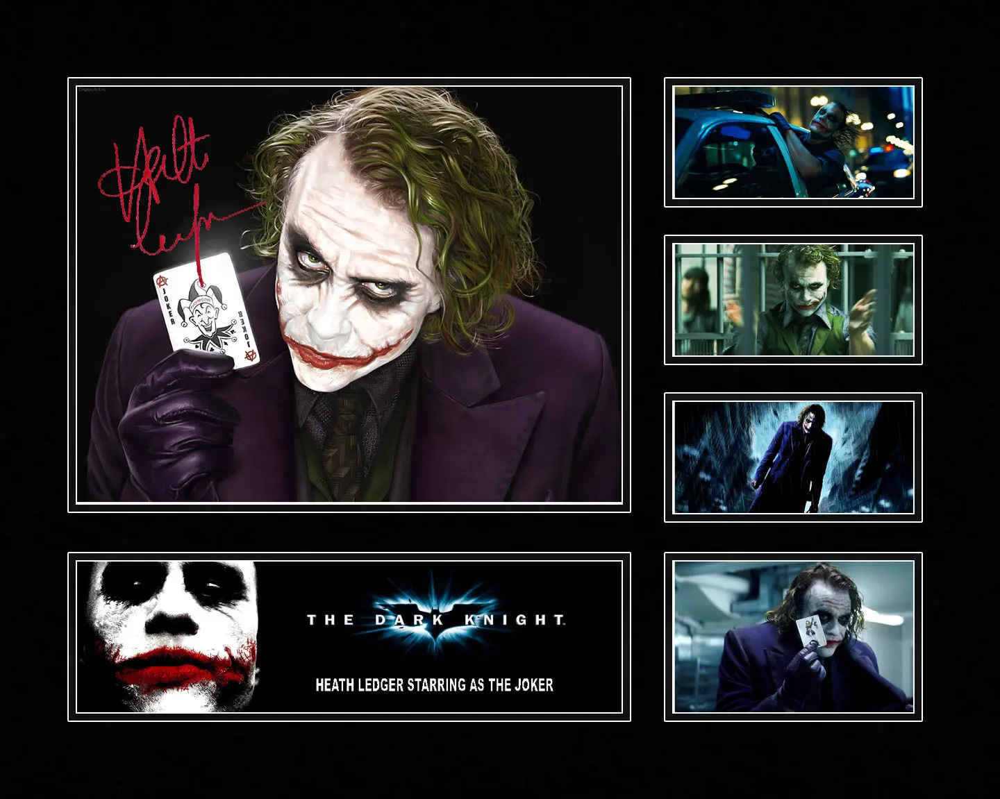 HEATH LEDGER Темный рыцарь Джокер подписанный художественный Шелковый плакат
