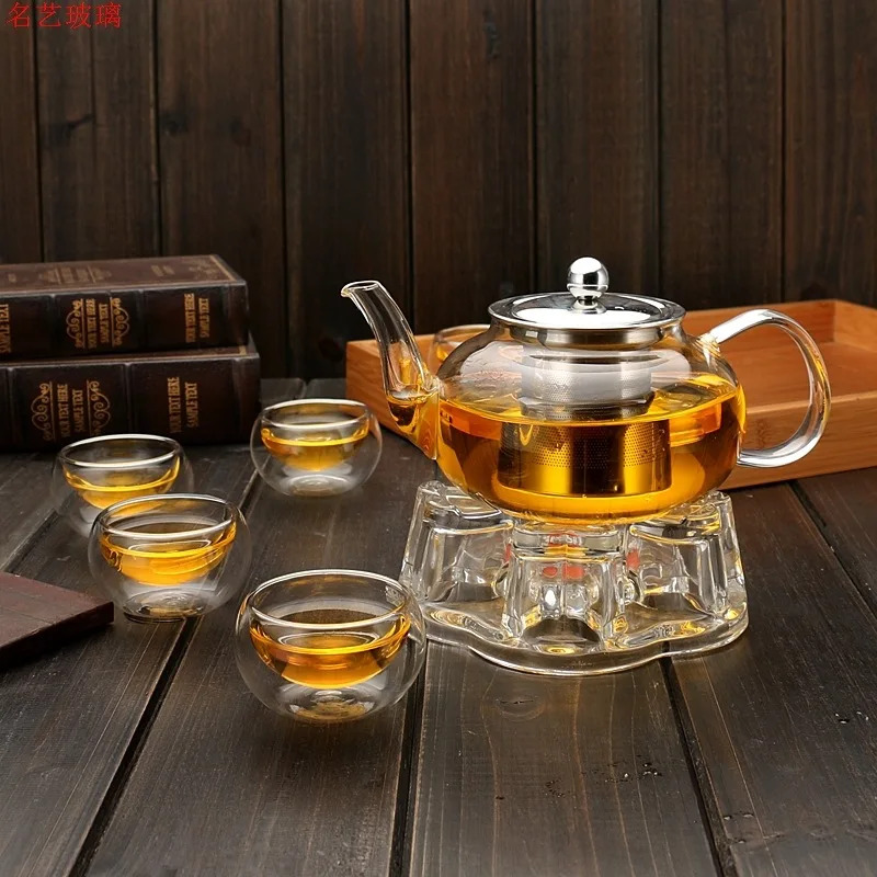 

600/800ml Tea Set Heat Resistant Glass Teapot 6cups Chinese Tea Sets Gaiwan Cups and Mugs Teeware Teware Cup Complete Tools Bowl
