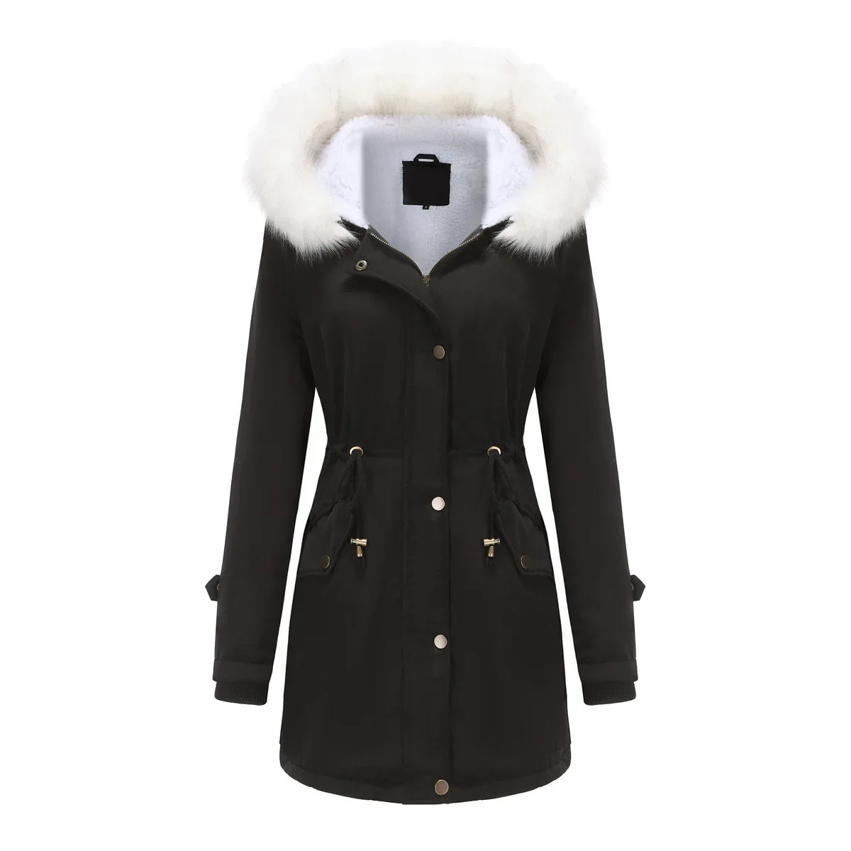 Зимняя куртка пальто одежда женская на гусином пуху с мехом и капюшоном уличная