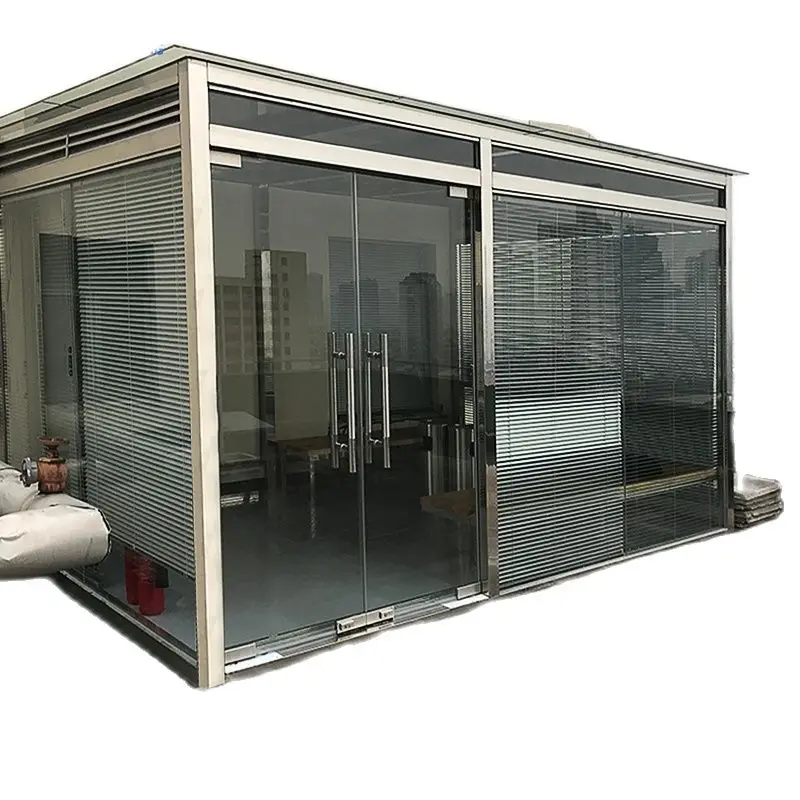 

Mobile smoking room glass sentry box security booth outdoor smoking booth stainless steel smoking area rest steel structure