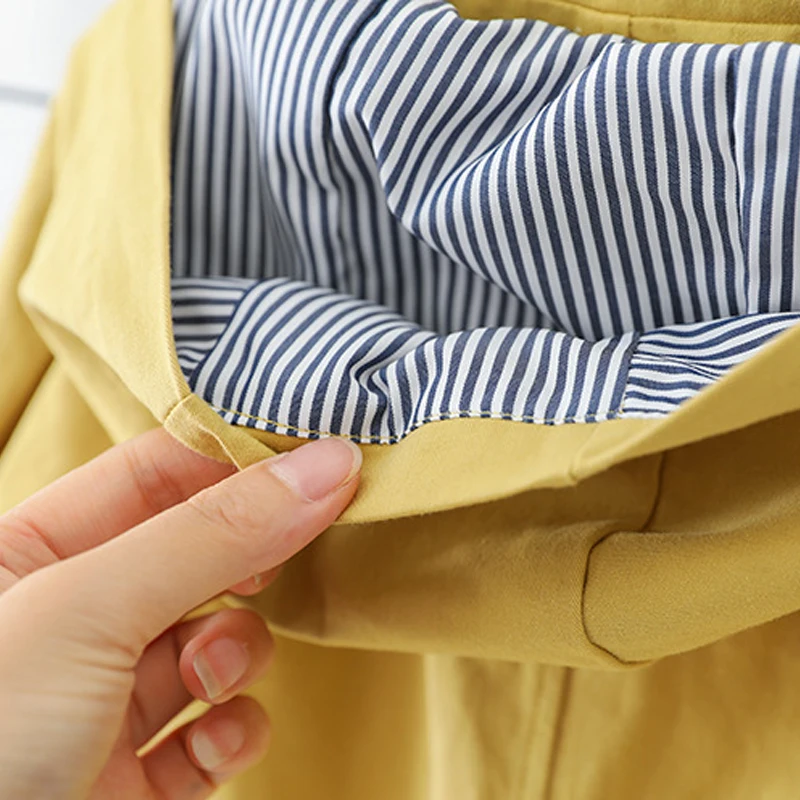 Осенняя длинная хлопковая ветровка с капюшоном для девочек и мальчиков | Детская