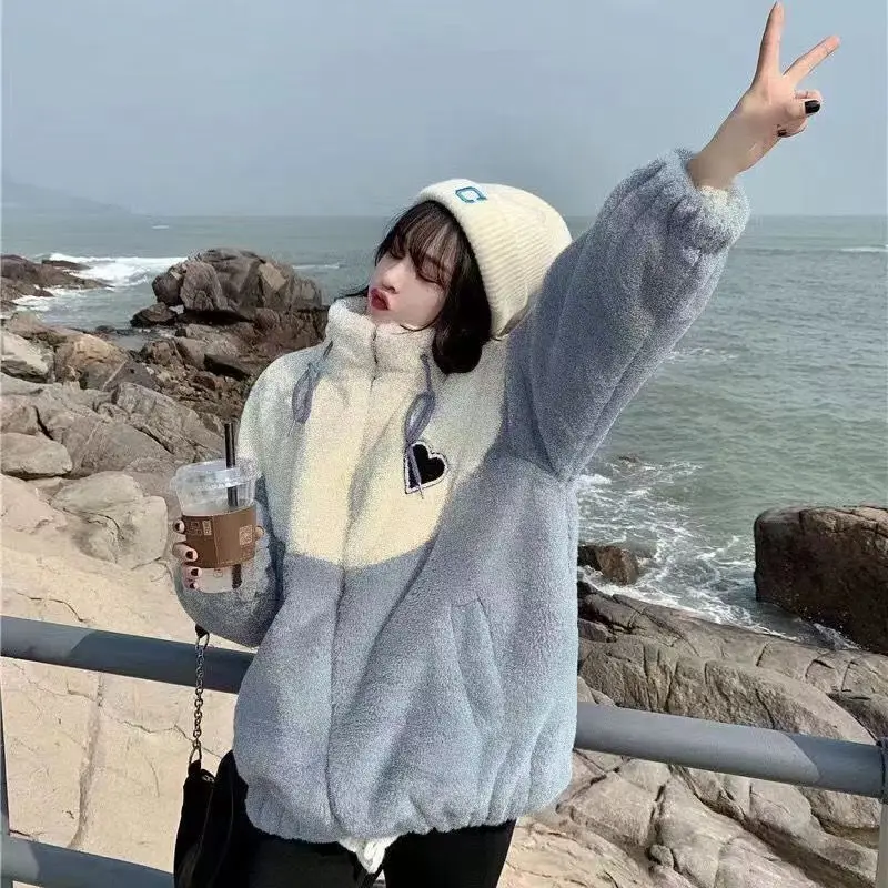 Женское пальто из овечьего флиса новая корейская версия свободная толстая