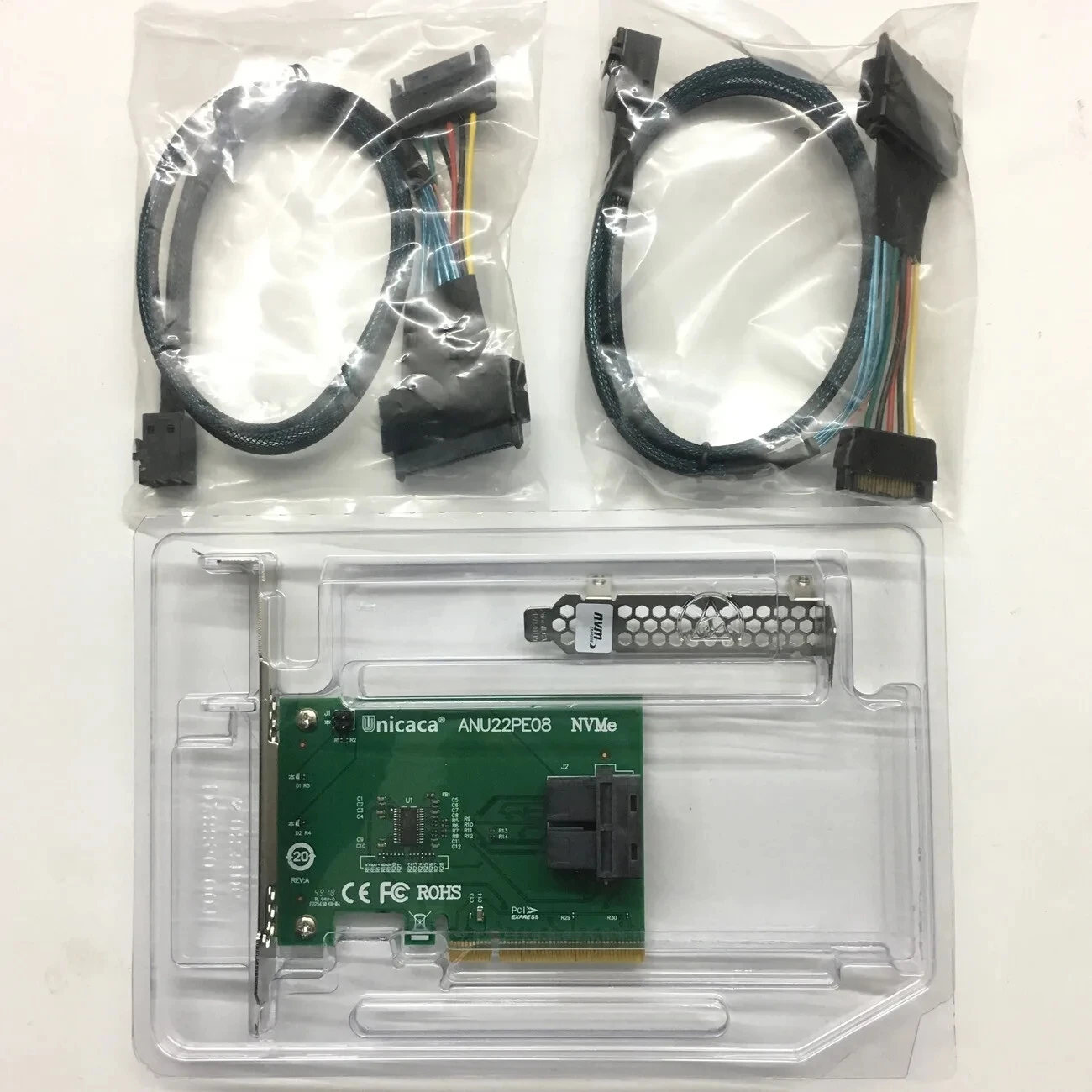 Двойной порт-адаптер U.2 NVMe SSD SFF8643 к SFF-8639 с кабелем PCIe x8