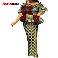 dashiki african dresses suit top and skirt print plus size clothing for women sets for elegant lady party wy9021