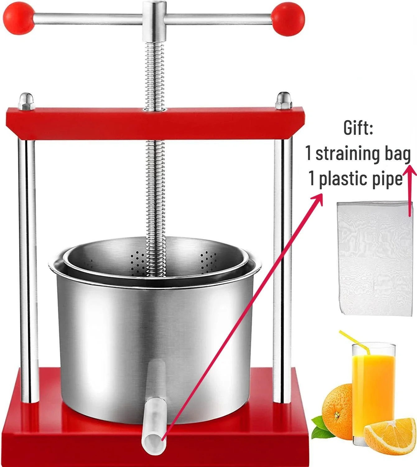 

Ручной пресс для сока VOFORD 0,8 галлонов нержавеющая сталь