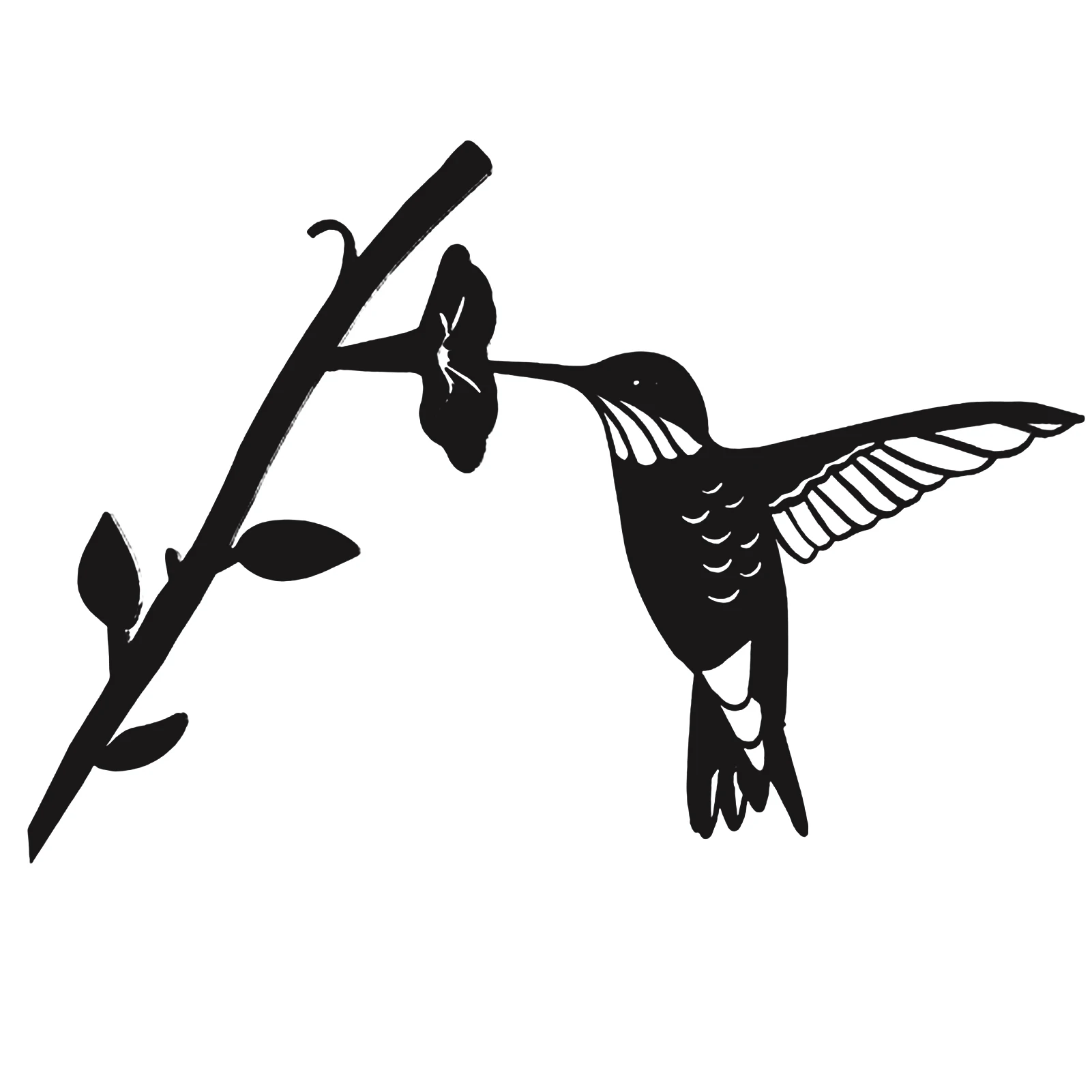 

Hummingbird Metal Bird Decoration Black Wrought Iron Bird On Branch Animals Garden Silhouette Hummingbird Silhouette Garden