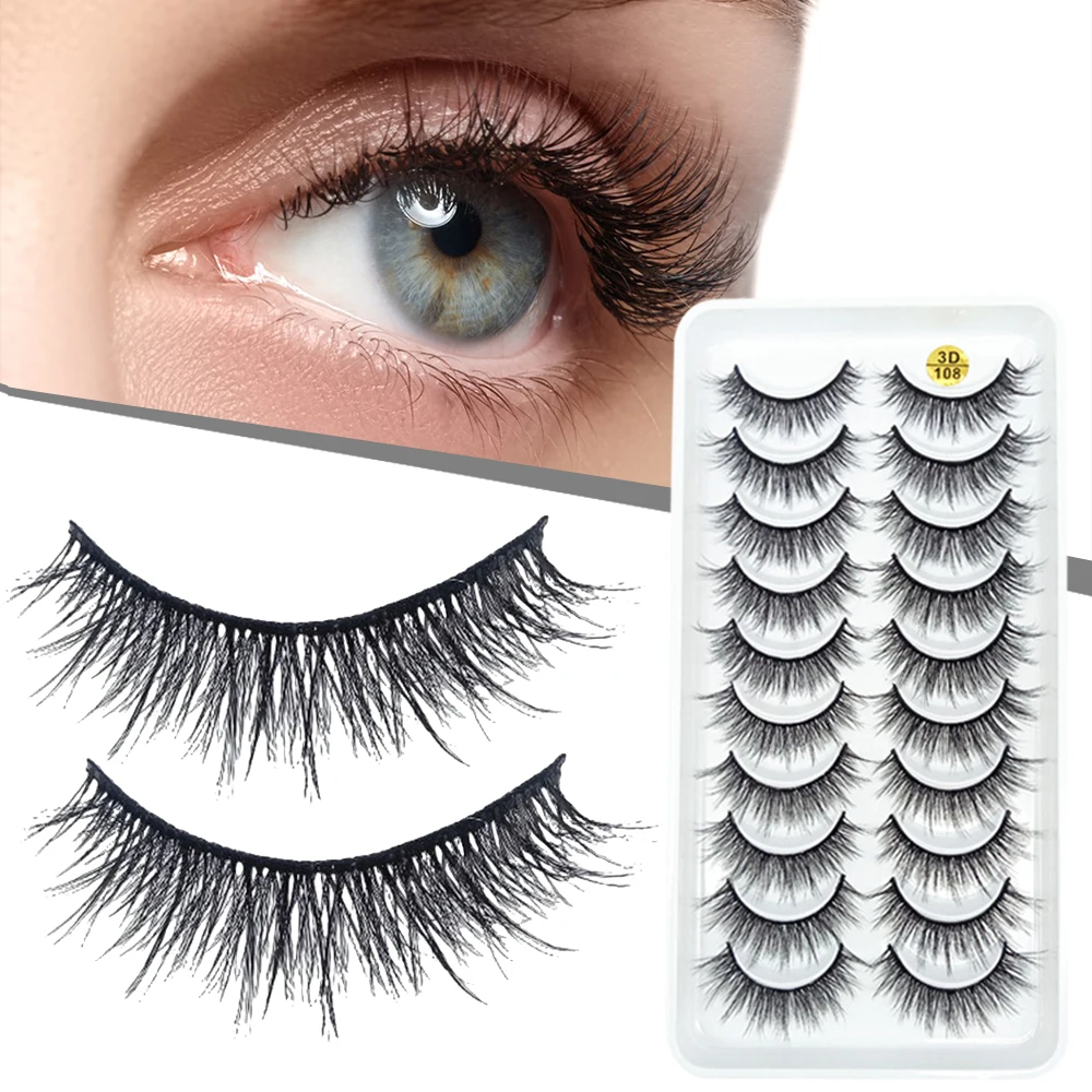 

False Eyelashes Wispy Faux Fluffy Volume Long Thick Lashes for Daily Wear