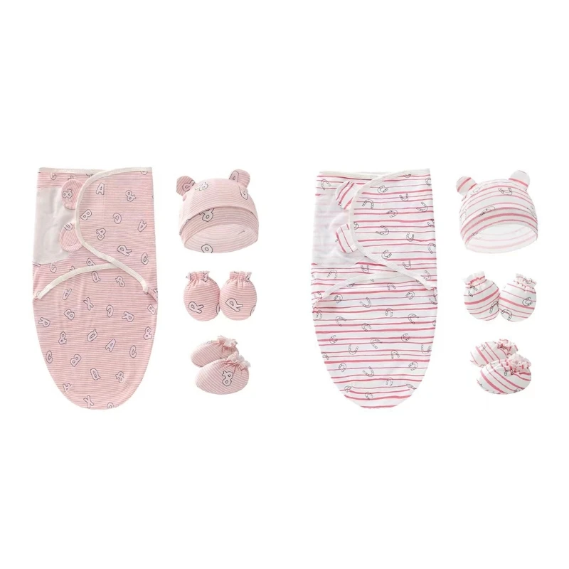

Swaddle Blanket Cotton Hospital Hat Unisex for Newborn Boys Girls