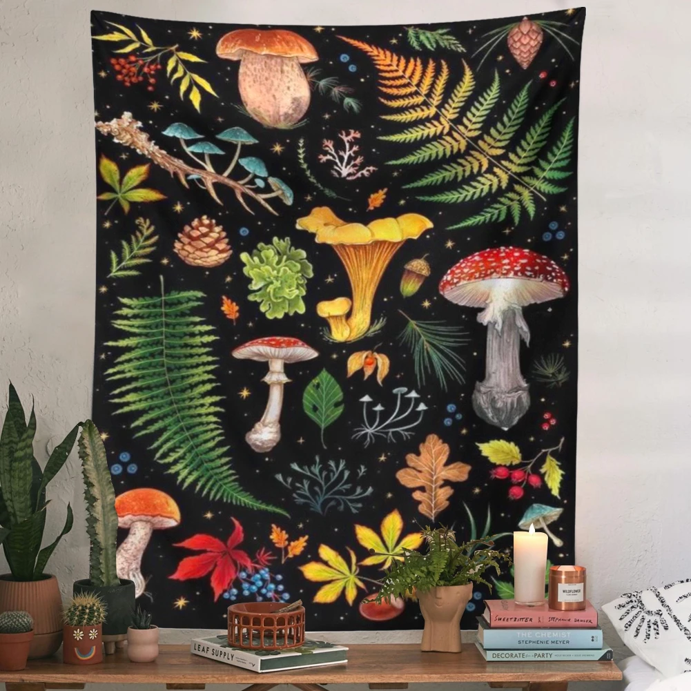 

Vintage magic mushrooms Tapestry Wall Hanging witch hands mandrake root mushrooms plants Home Decor Decoration Mural Decor
