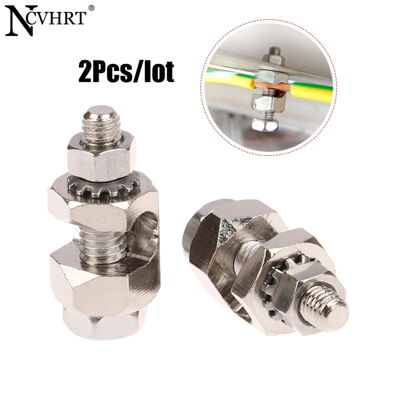 2Pcs Solar Panel Photovoltaic Ground Lug Wire Fasteners Clips Cable Clamps For Solar Mounting System Easy Installation 6*1cm
