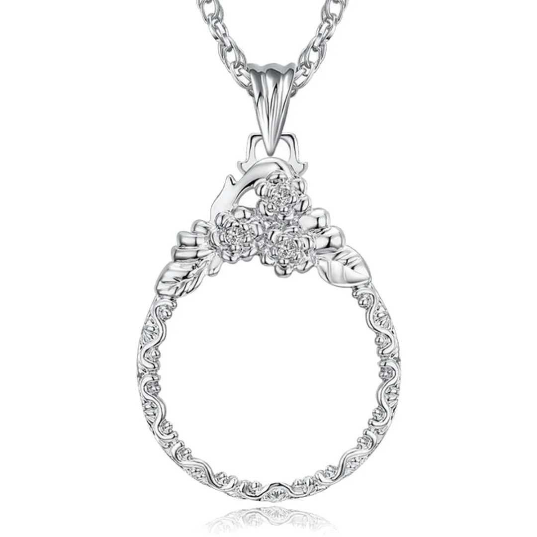 1pc Magnifier Pendant Necklace Alloy Jewelry Magnifying Chain Creative Portable Magnifiers Pendants Necklaces