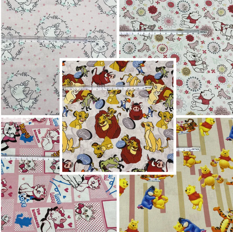 Wide110 см мультфильм Дисней Король Лев мари кот хлопчатобумажная ткань лоскутное