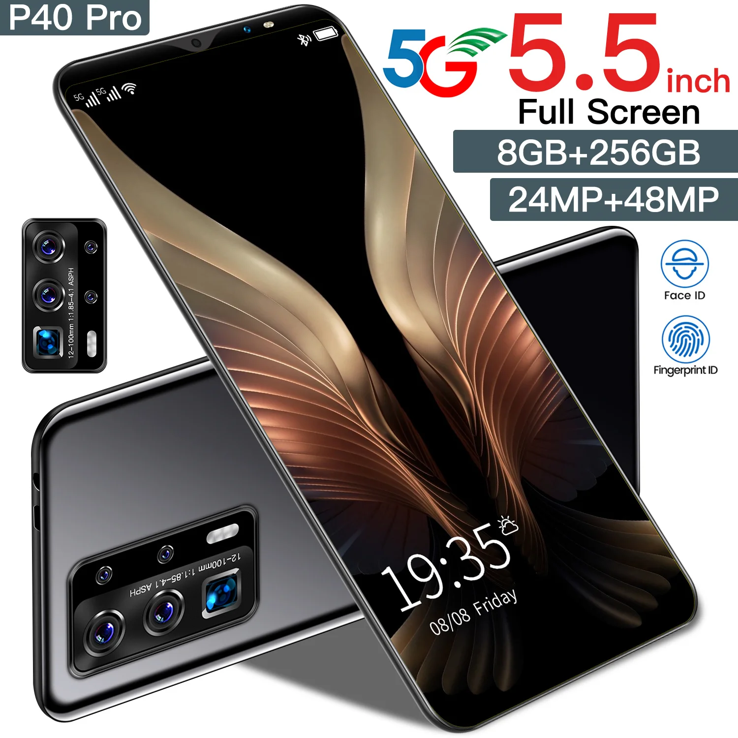 Смартфон Galxy P40 Pro 6 дюйма Android 10 0 24 + 48 Мп ядер 4800 мАч |