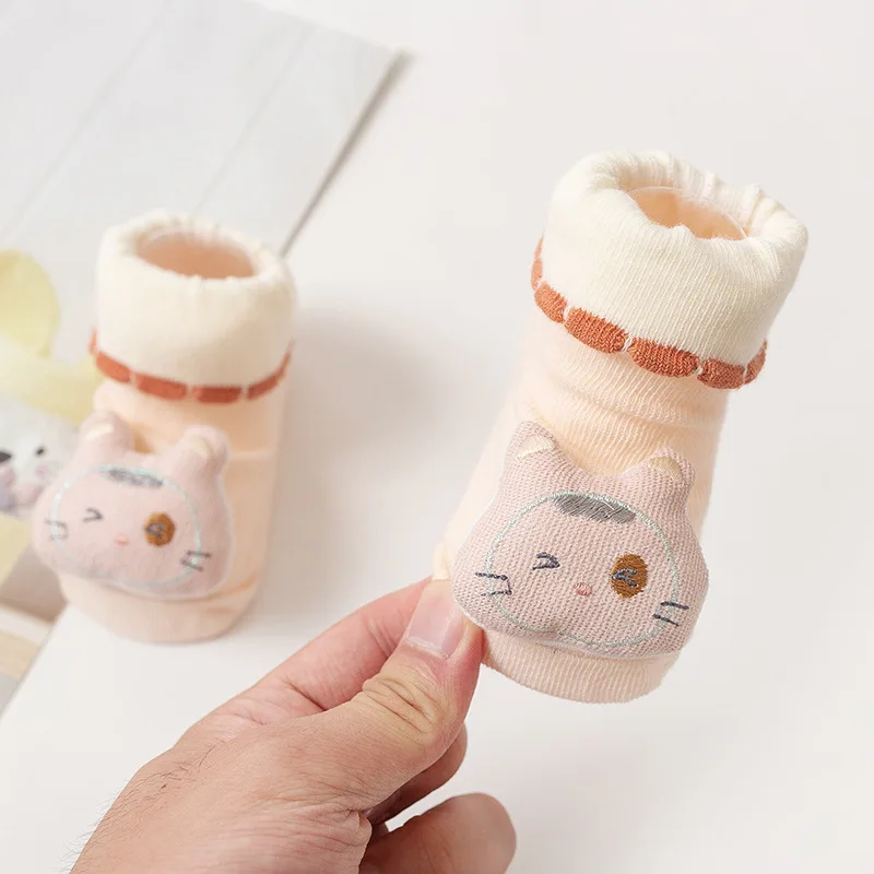 Toddler baby knitted floor socks, baby non-slip indoor socks newborn  2 Pair / Lot Baby Socks Cute Cartoon Socks